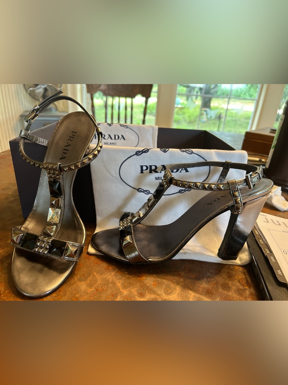 Prada strappy heels